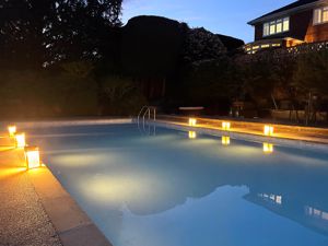 Twilight shot of pool - click for photo gallery